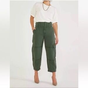ETICA Olive green JUNI tapered wide leg cargo pants size 26